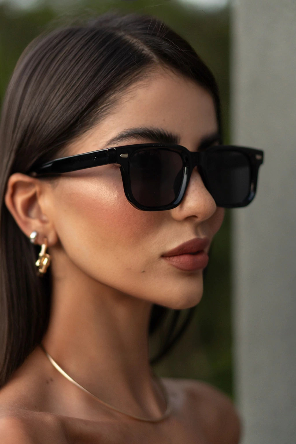Óculos de Sol Premium Quadrado Chicago - Preto - Acetato