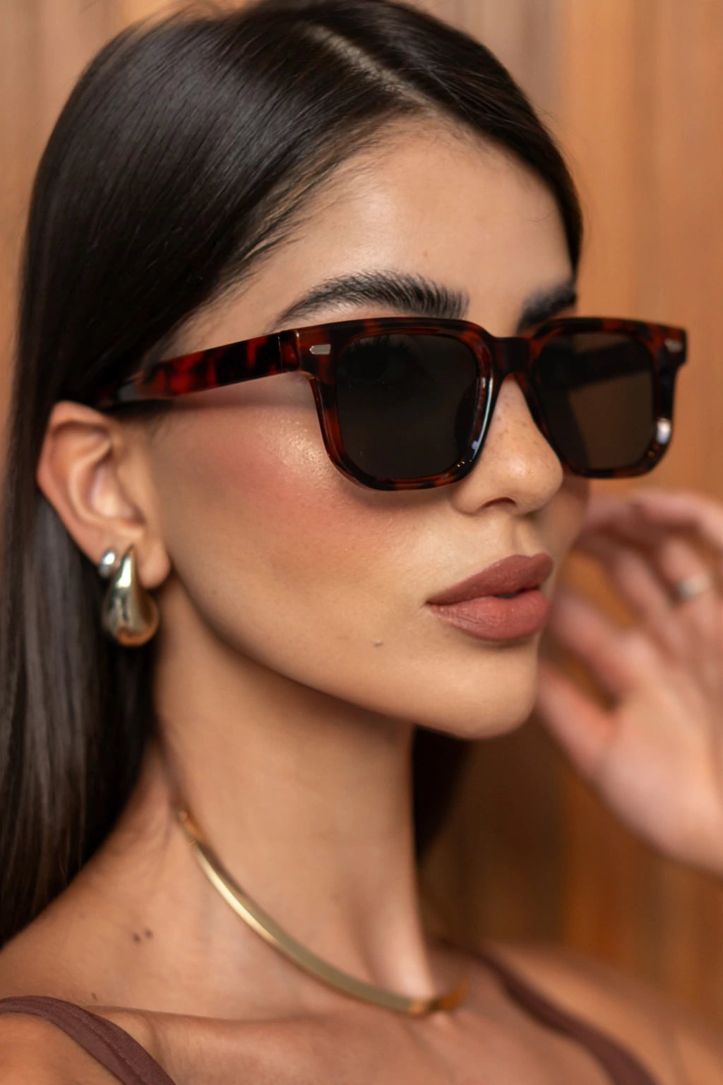 Óculos de Sol Premium Quadrado Chicago - Verde Camuflado - Acetato